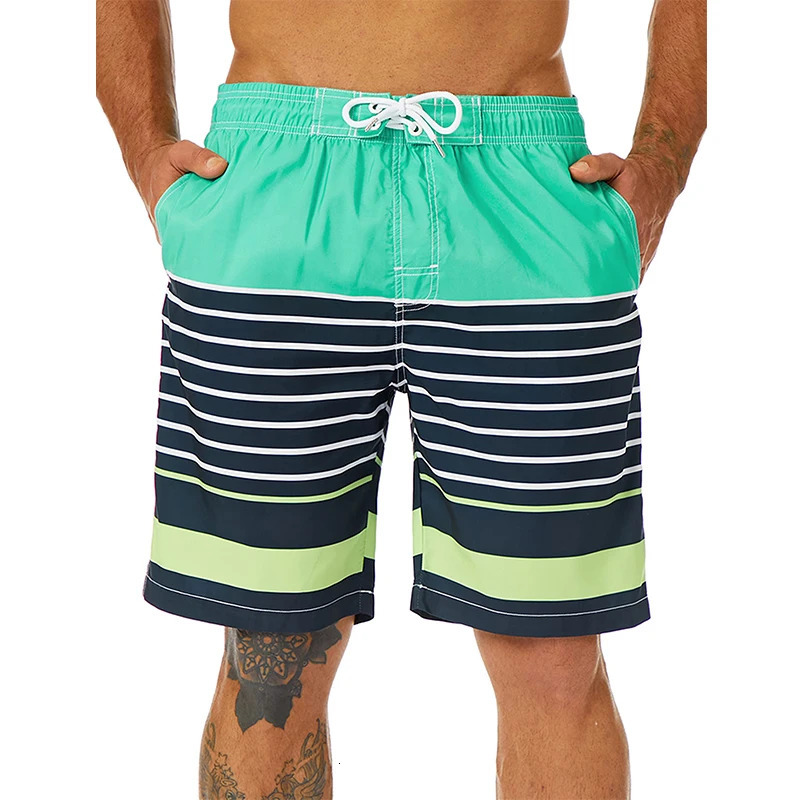 Striped graphic board shorts 3D printed y2k casual beach swimsuit homme 2023 summer Hawaiian surfing 250321