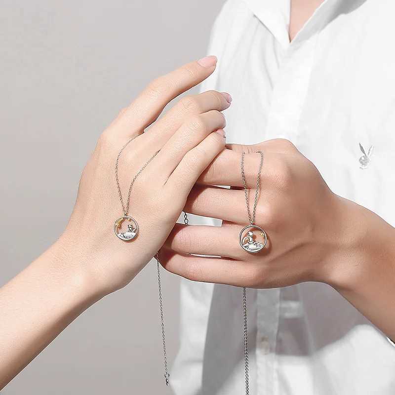 Fashionable new two-color couple S925 silver plated Little Prince pendant necklace luxury Kravik chain jewelry 2021 W250325