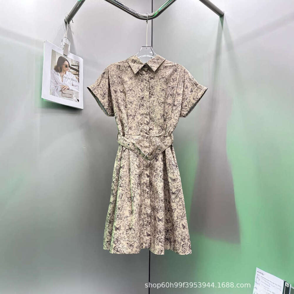 Spring And Summer New Fashionable Temperament, Age Reducing Full Printed Butterfly Short Sleeved Dress For Women B5