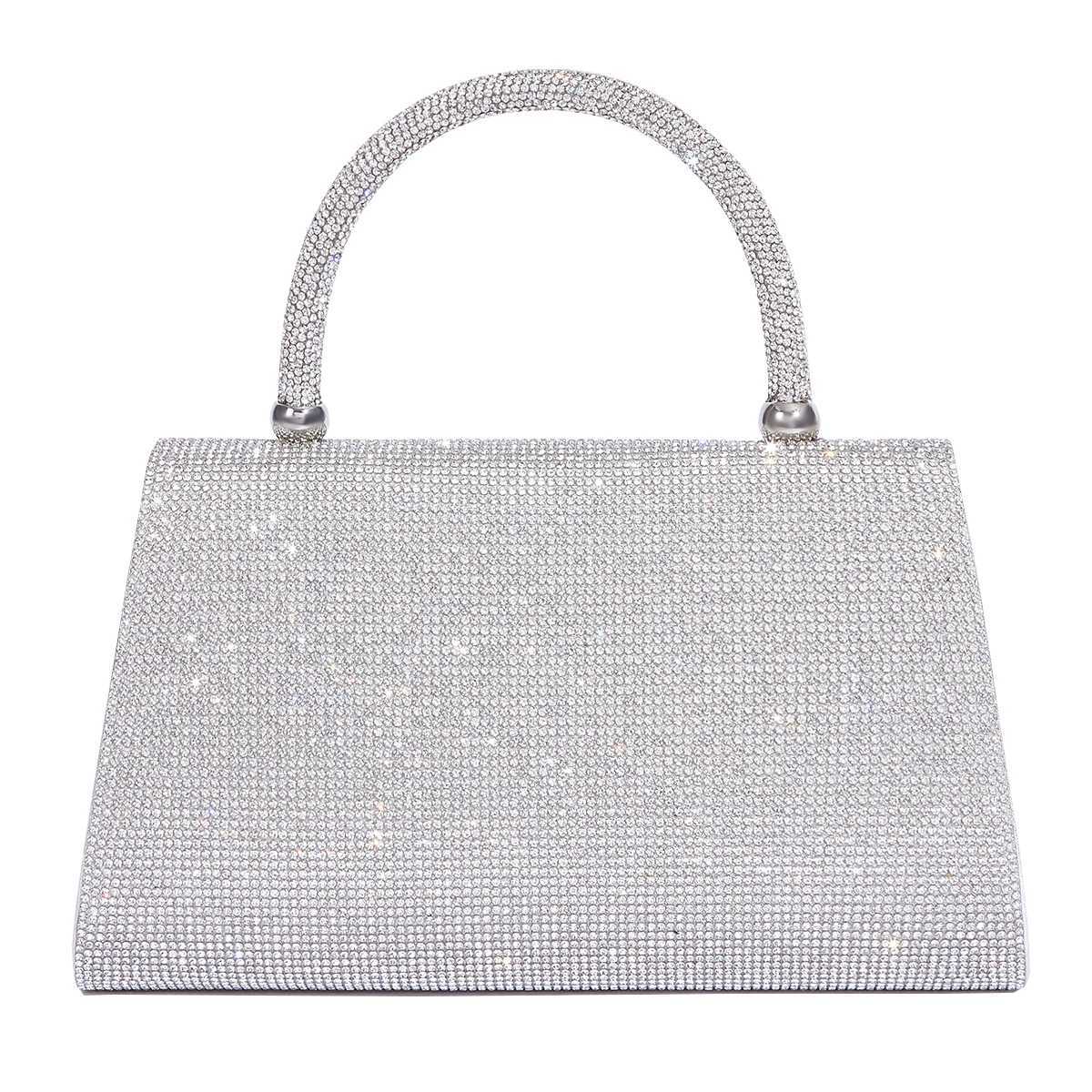 rhinestone handbag party sparkling evening bag fashionable shoulder bag wedding silver bag womens wallet Z250324
