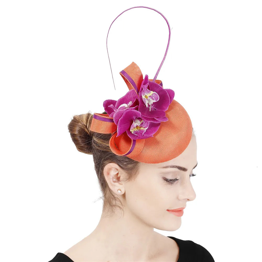 Pink Wedding Millinery Hat Bride Church Mesh Fascinator Hats Hair Clip Ladies Formal Derby Headpiece Women Cocktail Headwear 250320