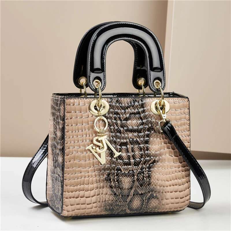 Fashion Gradient High-Grade Alligator Print Women's Handbag, Texture All Matching Travel Single Shoulder Crossbody Bag