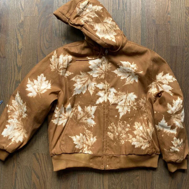 fashionable unisex new American style hooded cover with maple leaf print on the head gift for man