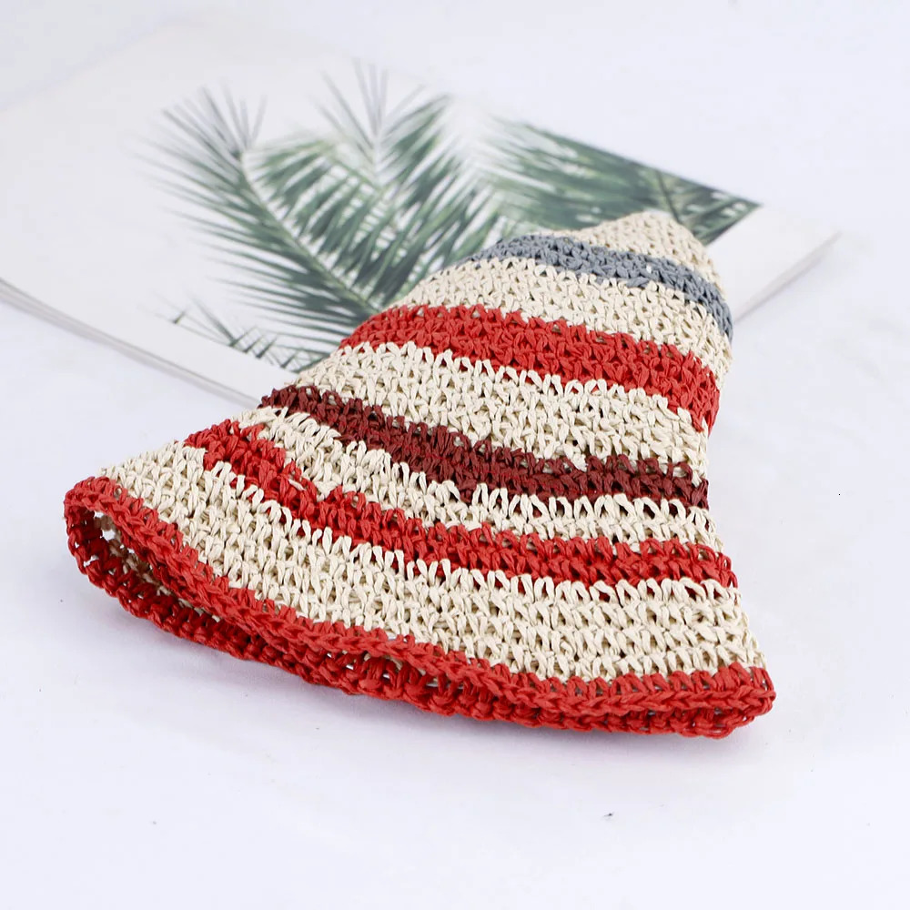 Rainbow Hook Hat Striped Womens Summer Hat Sun Hat Visor Summer Hat Accessories Womens Red Hat 250320