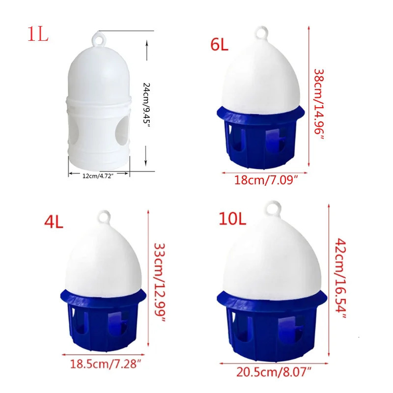 1 Piece Automatic Bird Waterer Portable Water Feeder with Handle Plastic Drinker 1L 4L 6L 10L Pet Supplies 250318