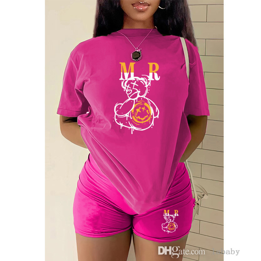 Plus Size 3xl 4xl 5xl Tracksuit Womens Clothing Summer Two Piece Set Women Printed Short Sleeve T-shirt Shorts Set Sports Casual Jogging Suit
