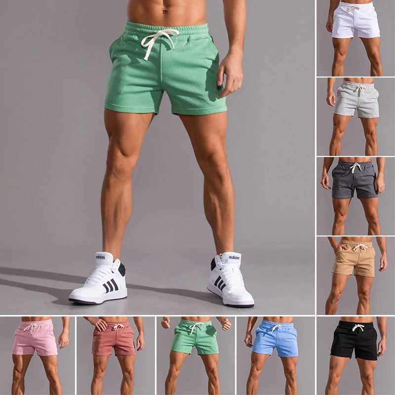 Summer running shorts mens quick drying gym running shorts beach pocket fitness shorts mens branded fitness clothing W250324