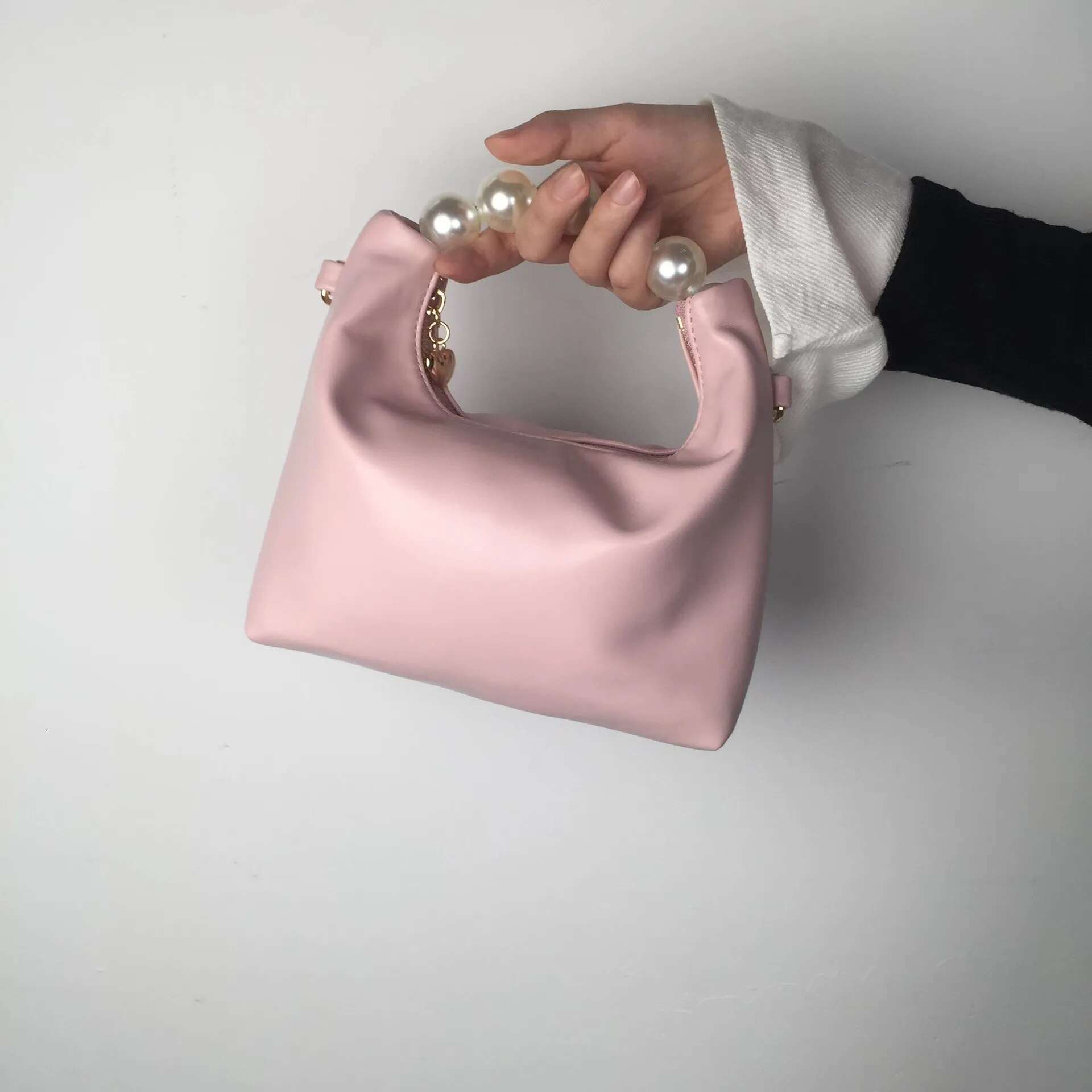 Pearl Handle Women Small Clutch Handbags Fashion Chain Female Shoulder Messenger Solid Color Ladies Hobos Tote Purse Bag