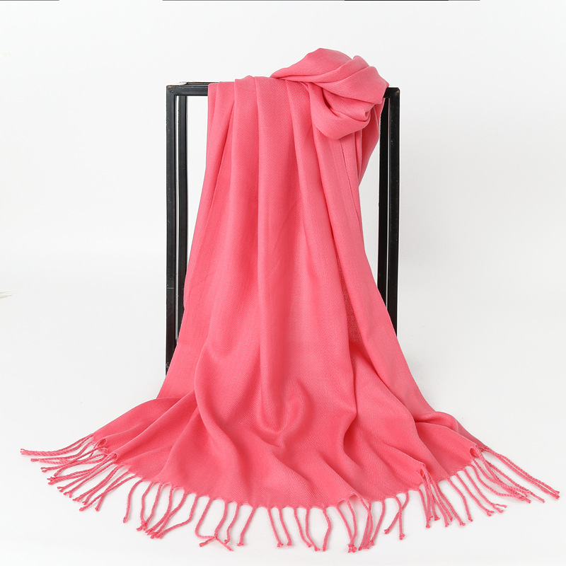 K226 One piece of new imitation cashmere scarf for women Korean style autumn and winter warm cashmere solid color gift neck shawl