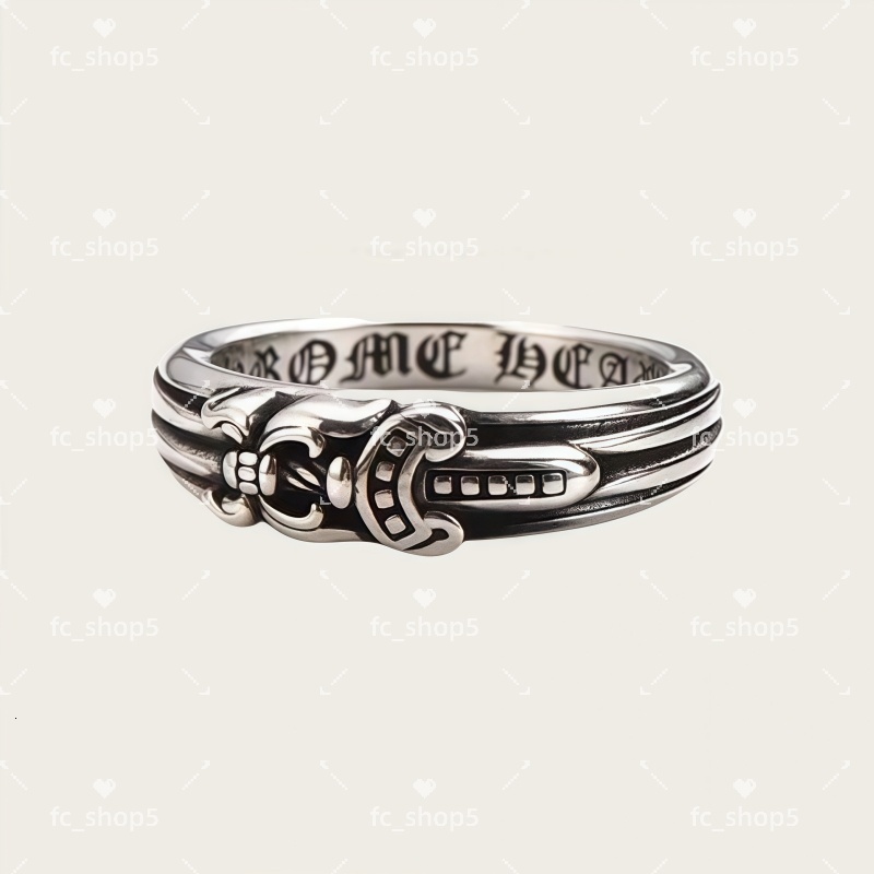 2025 Band Chromes Cross Rings Designer Hip Hop Ring Men Women High quality Vintage Cross Open S925 Thai Silver Plated Chromers Ring For Woman Man Jewelry gift v6