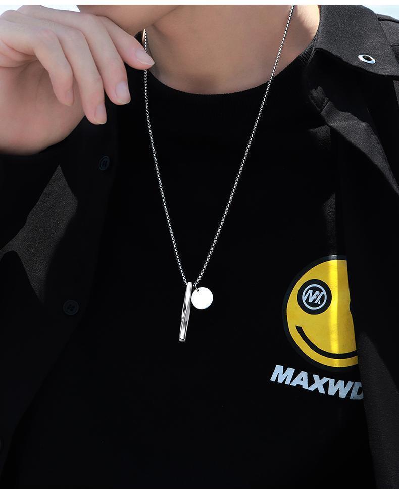 Rock Wolf Tide Simple Spiral Pendant Personalized Stainless Steel Titanium Necklace Creative Punk Men's Iced Out Rapper necklaces
