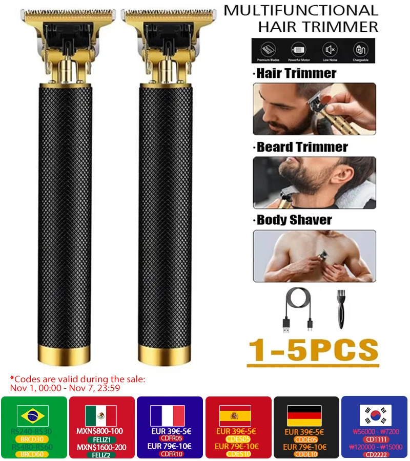 Professional T9 Hair Clipper Beard Shaving Body Hair Trimmer Clippers Electric Hair Cutting Machine Barber Men Trimmer Shaver 250324