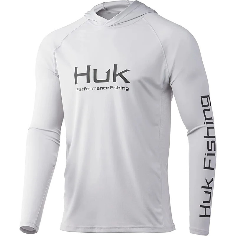 HUK Fishing Shirt Mens Long Sleeve Outdoor UV Performance Clothing Upf Tops Sunscreen Breathable Anti Mosquito 250314