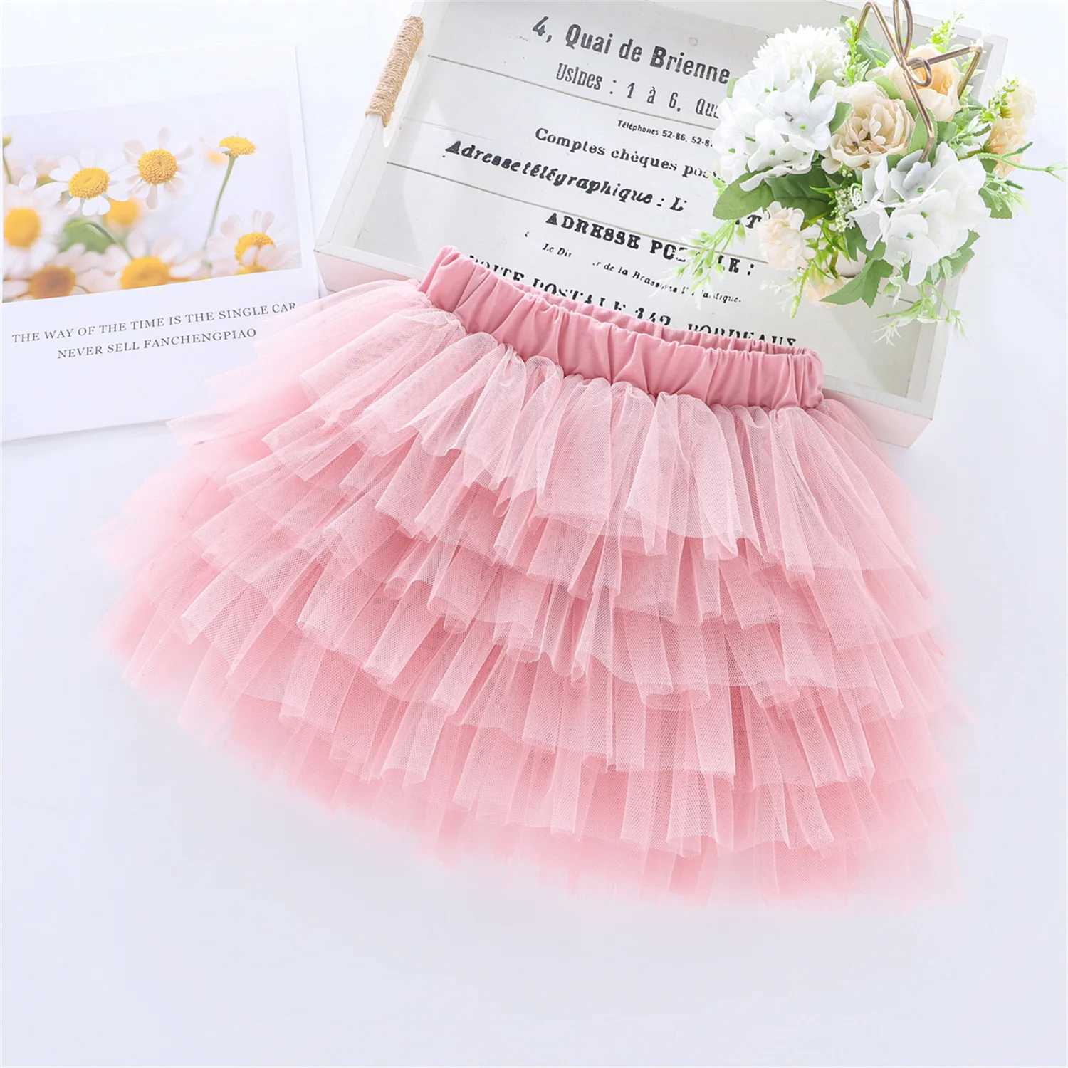 Hot baby girl chiffon Tutu ballet dancer Pettiskitt fluffy childrens ballet dancer party dance princess girl chiffon costumeT250325