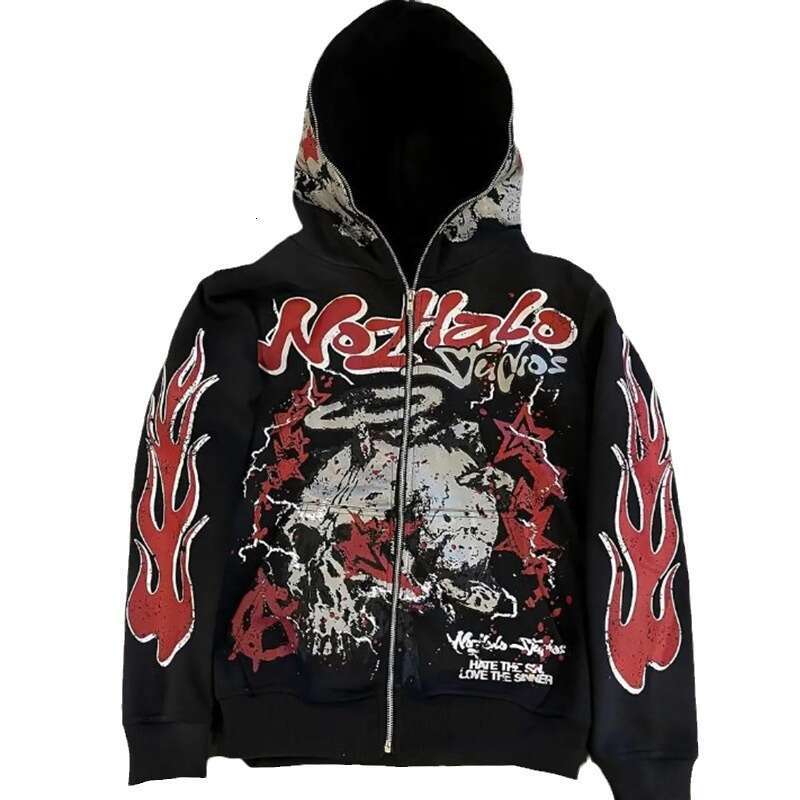 fashion street trendsetters loose trendy letter printed cardigan hooded long sleeved sweatshirt gift for man