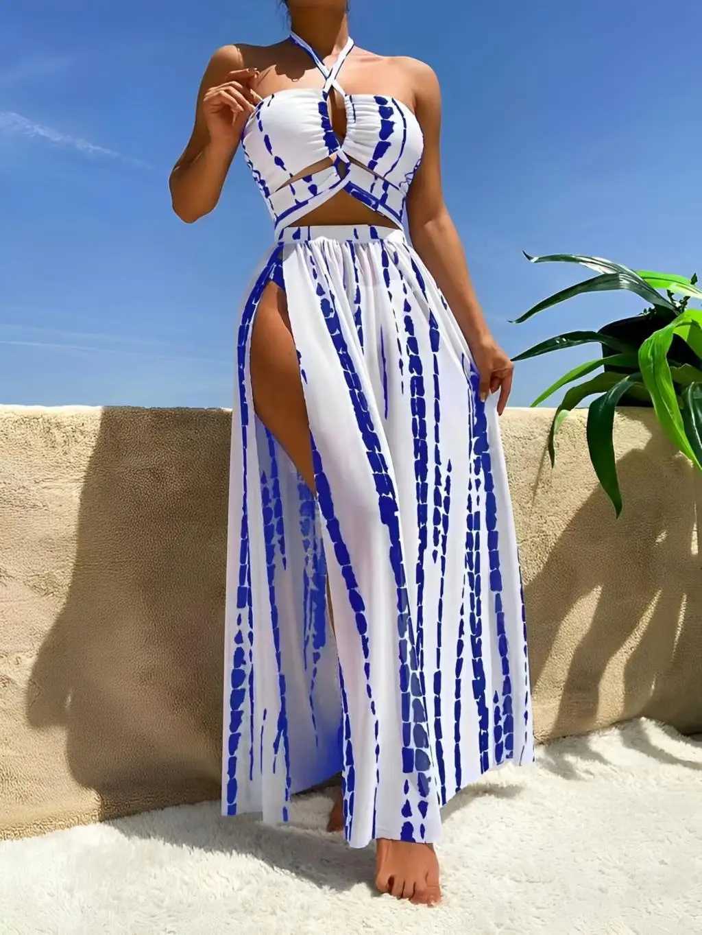 3 pieces of camisole bikini 2024 swimsuit womens and beach skiing swimsuit Fa sexy swimsuit bathroom swimsuitXJ250324