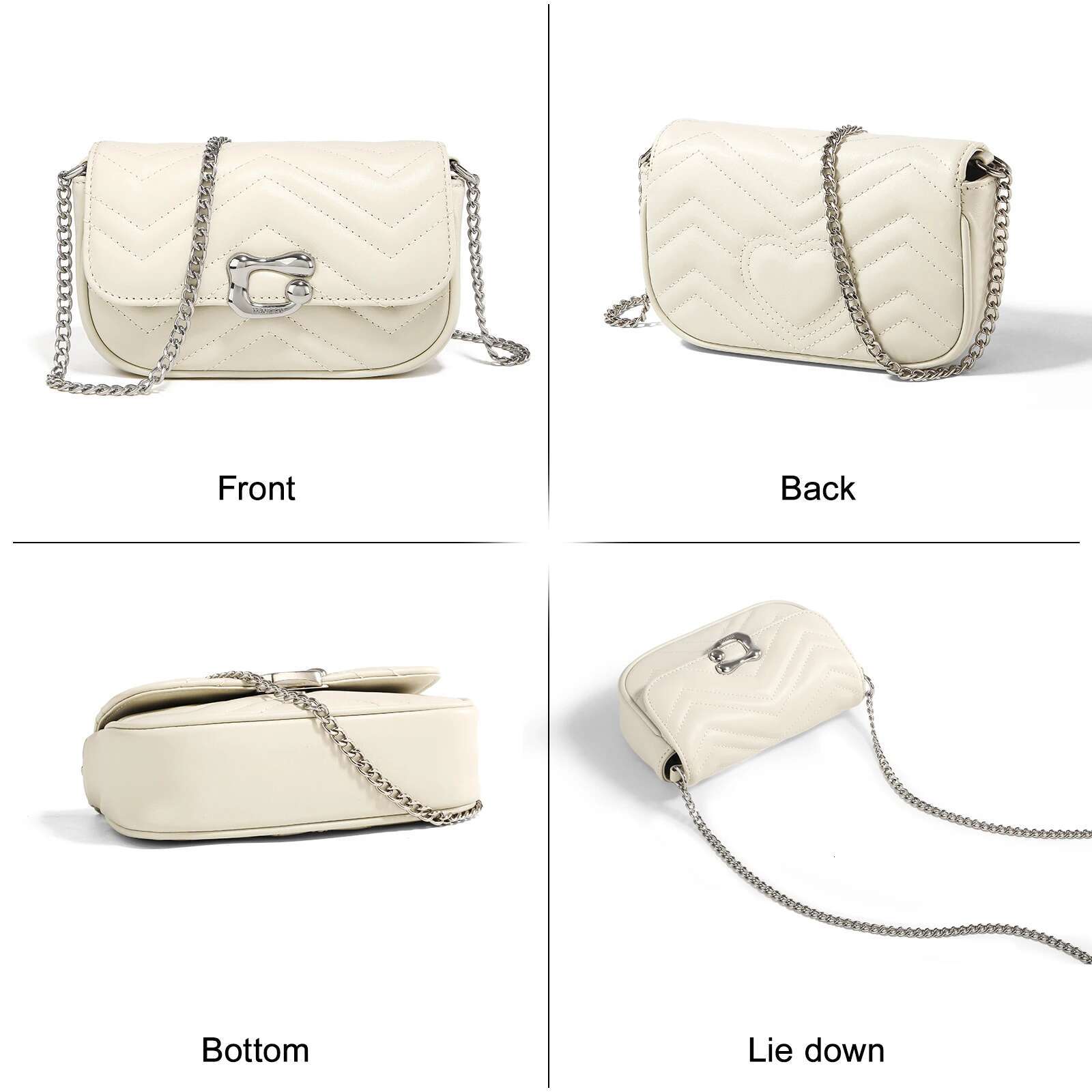 ITAMOOD Genuine Leather Qriginal Shoulder Quilted Fashion Design Crossbody Bag, Exquisite And Fashionable Small Square Bag