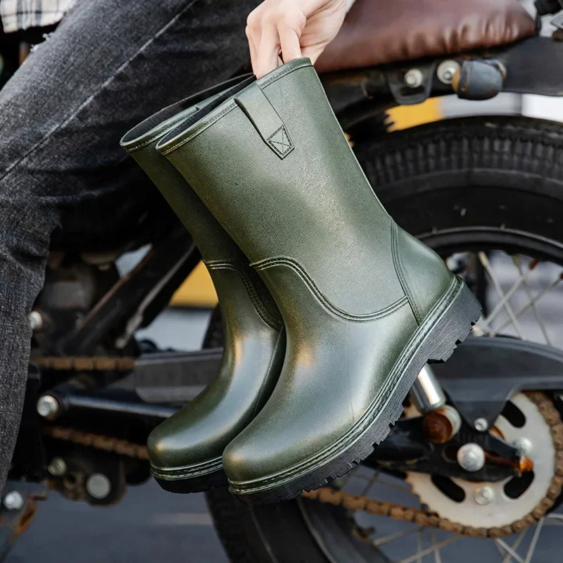 Botas 2024 Outdoor Mens Boots Fashion Rain Four Seasons Anti slip Comfortable Wear resistant Waterproof Shoes 250317