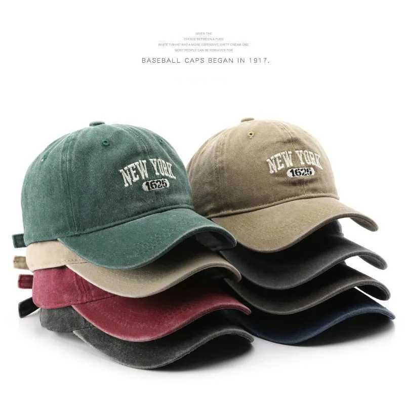 Retro New York Embroidered Buckle Hat Suitable for Women Retro Washed Baseball Hat Spring and Autumn Casual Adjustable Soft Top HatXJ250325