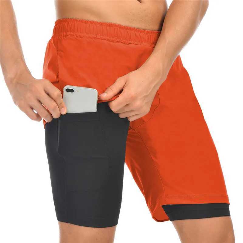 2024 Summer Running Shorts for Men 2 Sports Slow Running Fitness Shorts Training Quick Drying Mens Fitness Shorts W250324