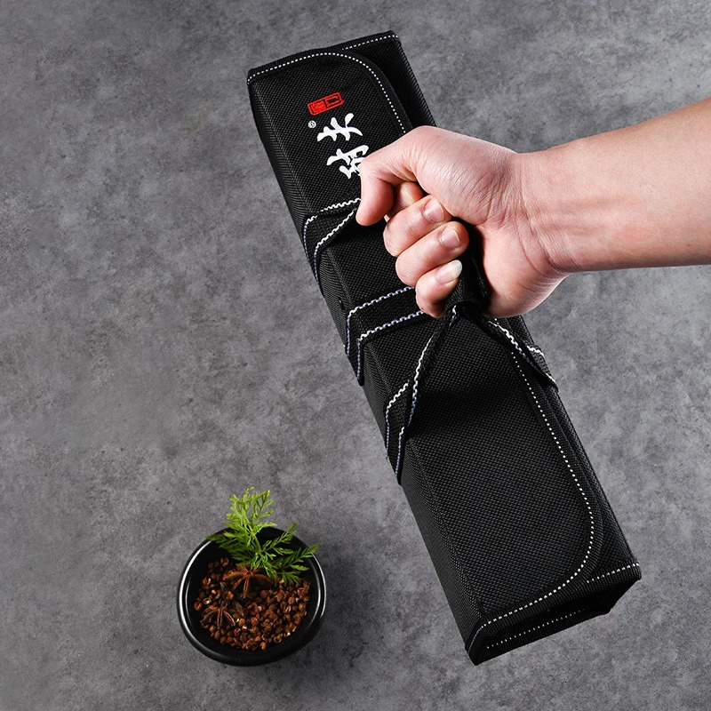 Kitchen Cooking Chef Knife Roll Bag Suitcase Portable Durable Storage 6 Bags Black Tool Holder 250324