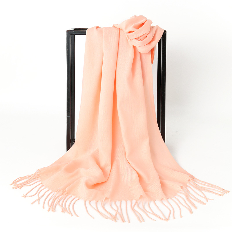 K226 One piece of new imitation cashmere scarf for women Korean style autumn and winter warm cashmere solid color gift neck shawl