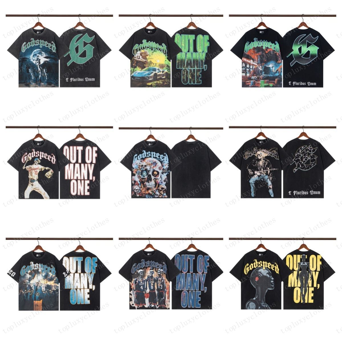 godspeed shirt designer shirt mens t shirt clothe beach hipster fabric cotton Street colorful graffiti Letter foil all print Vintage washed black tee US size S-XL