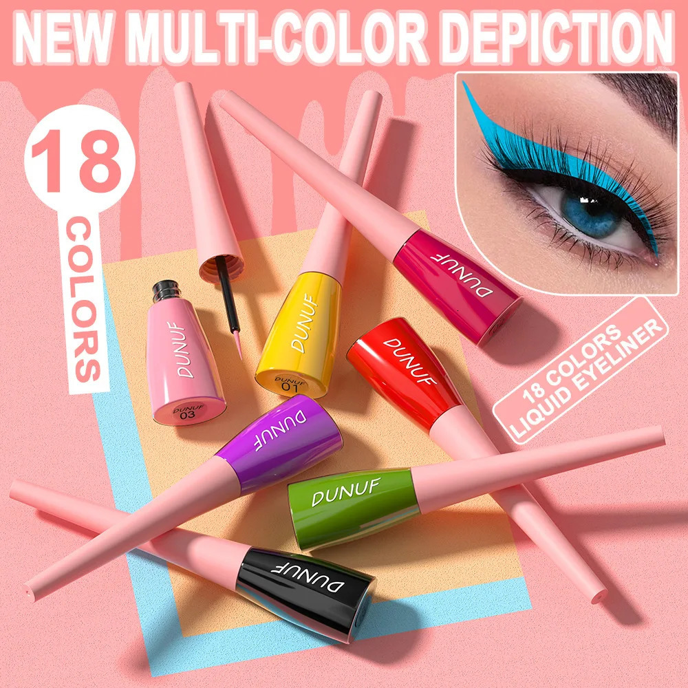 7ML Colourful Liquid Eyeliner Waterproof Lasting Matte Eyeliner Quick Drying Eyes Makeup Tools Black Pink Eyeliner beauty Cosmet 250324