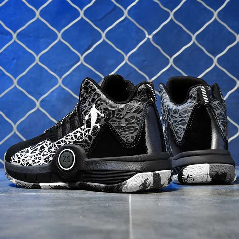 Childrens basketball shoes fashionable top-notch on-site training anti slip net comfortable outdoor childrens sports basketball boots W250324