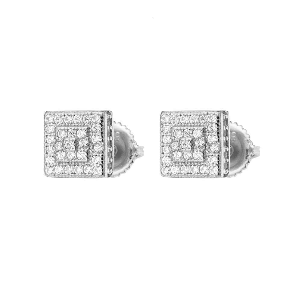 High Quality Custom Moissanite Earing Men 925 Sterling Silver Jewelry Zircon Gold Plated Stud Earrings for Men
