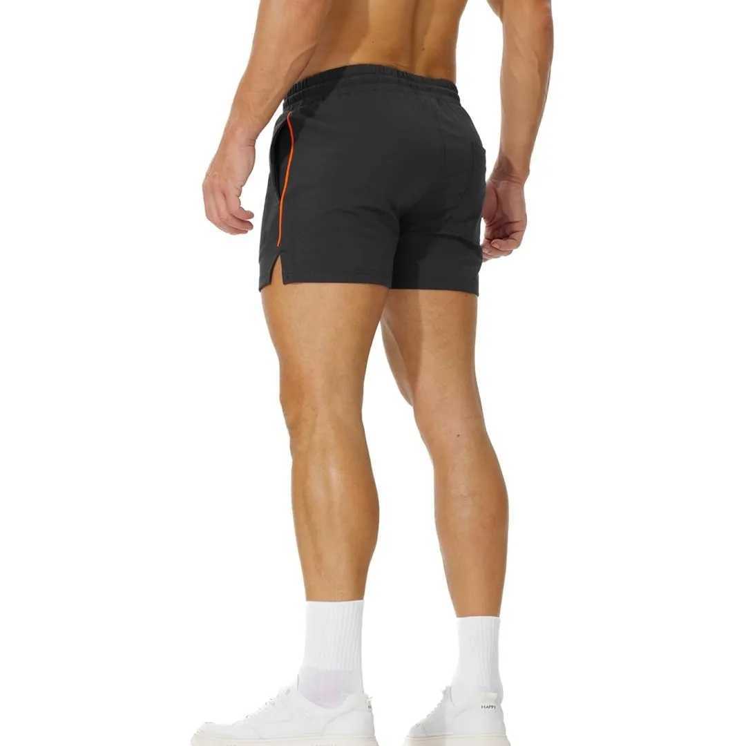 Mens 3-inch cotton casual fitness running shorts with pockets W250324