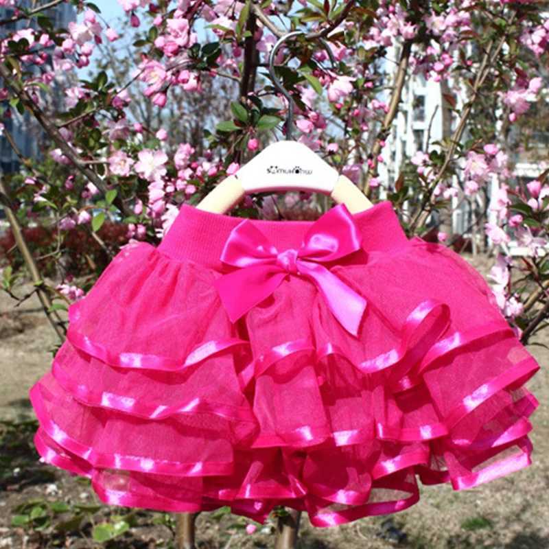Tutu Skirt Girls Cake Tutu Pettiskirt Dance Mini Skiing Birthday Princess Ball Dress Childrens Clothing 4-Layer Chiffon SkiingT250325