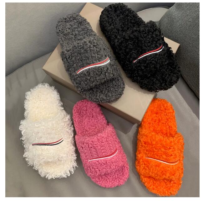 Luxury Slides Paris Designer men women Slippers Ladies Winter Fur Fluffy Furry Warm Letters Sandals Comfortable Fuzzy Girl Flip Flop Slipper SIZE36-42 B632