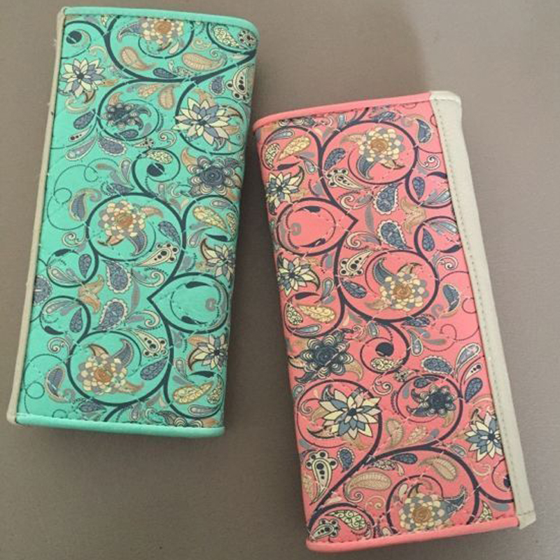Floral Print Long Wallet For Women, Credit Card Holder, Coin Cash Phone Tri-fold Purse Envelope Handbag