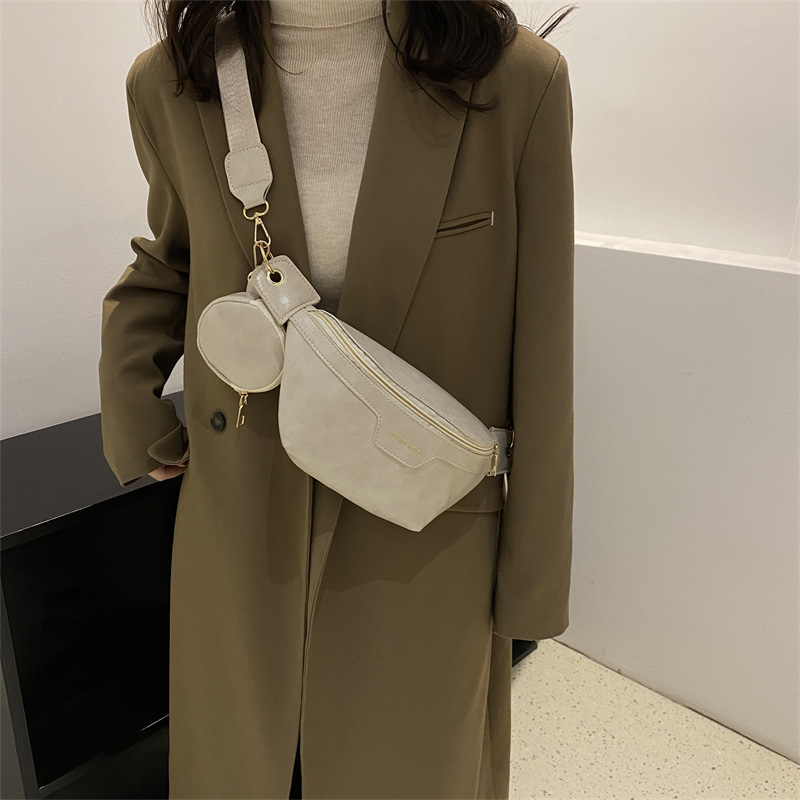 Large capacity underarm bag new fashion niche wide shoulder strap crossbody bag casual zipper casual texture
