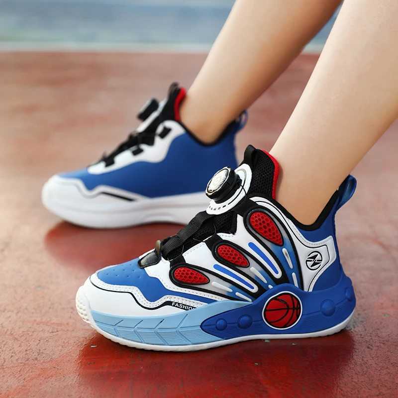 Childrens shoes boys casual leather sports shoes childrens fashionable basketball shoes high foot protection sports shoes childrens coach W250324