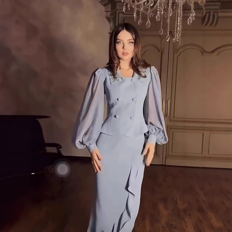 2025 Spring Elegant Hot Diamond Design Sleeve Long Skirt Set