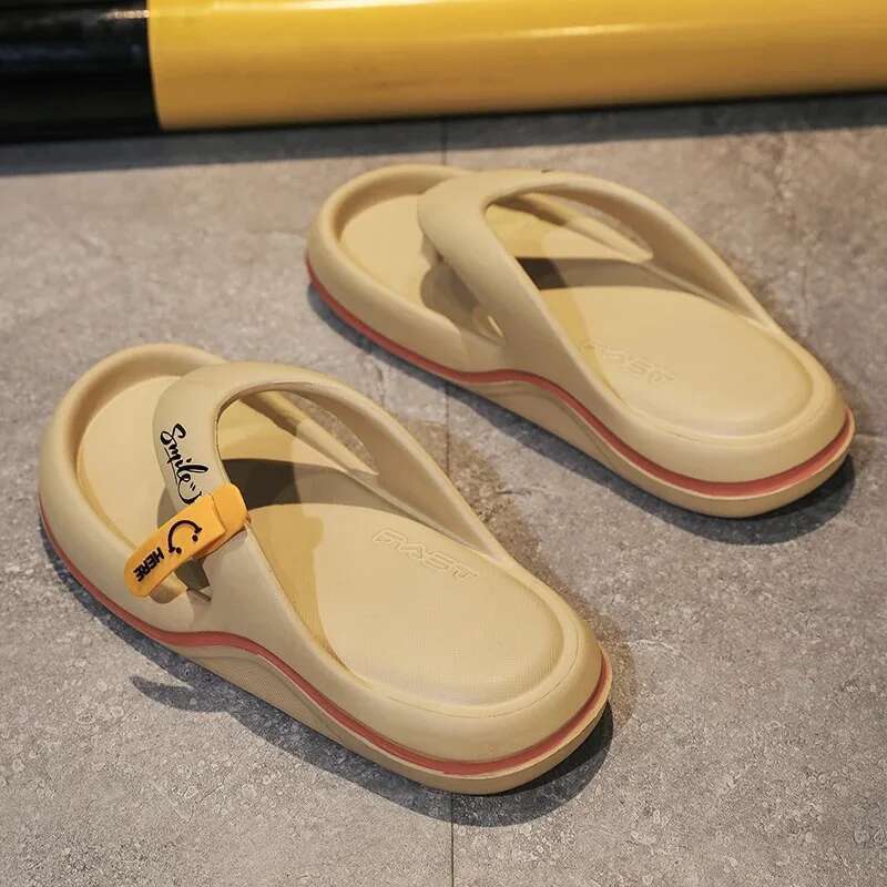 Men's Platform Flip ps Summer Soft Sole EVA Slippers for Men Outdoor Casual Beach Home Non-slip Bathroom Slides Shoes