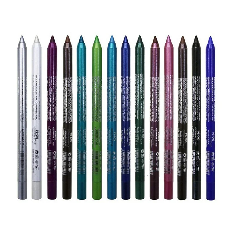 14-Color Eyeliner Pencil Long Lasting Smokey Punk Style Eye Liner Pen Waterproof High Pigmented Pearly Shimmer Eyeshadow Stick 250324