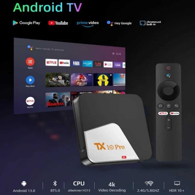 HaaYot Android 13 Smart TV Box Dual band Wifi 2GB 16GB 4K Media Player Supports Google Assistant TX10 Pro Set Top Box X250325
