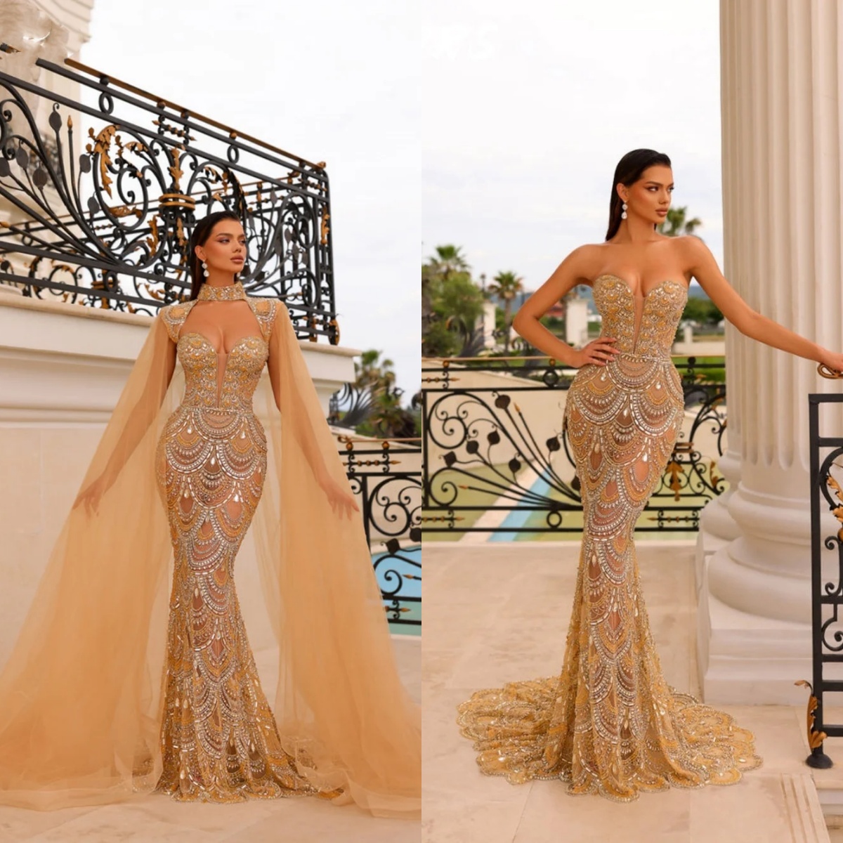 urious Evening Dresses Sweetheart Neck Sleeveless With Wrap Gown Sequins Crystal Sweep Train Party Customized Dress