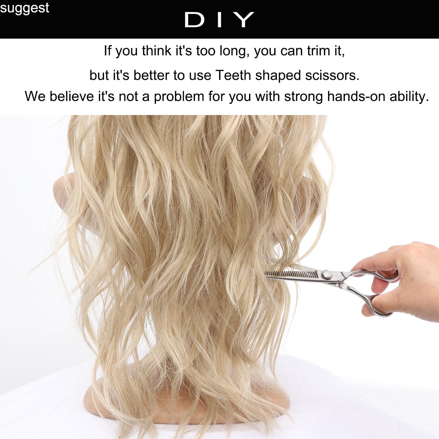 80s 90s Blonde Mullet Wigs Pixie Cut Wigs with Bangs for Women, Blond Wolf Wig Wavy Long Synthetic Split Fringe for Women at Party and Cosplay