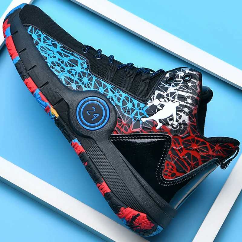 Childrens basketball shoes fashionable top-notch on-site training anti slip net comfortable outdoor childrens sports basketball boots W250324