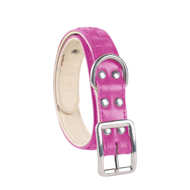 New customized fashion dog collar pet dog head layer cowhide sturdy and durable soft does not hurt the hair