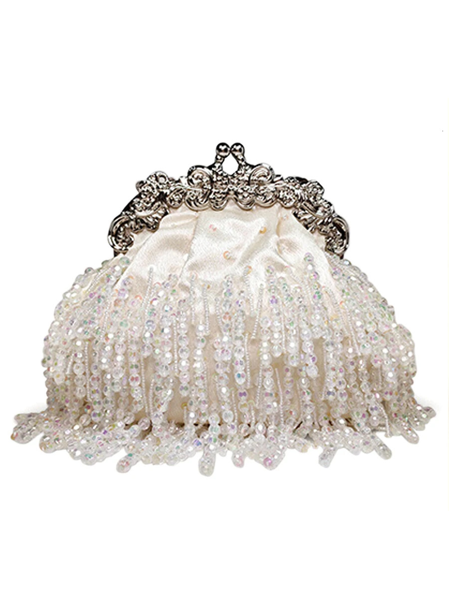 Pearl Evening Bag Womens Beaded Diamond Clutch Rhinestone Day Clutch Wallet Wedding Wallet Party Ball Handbag 250320