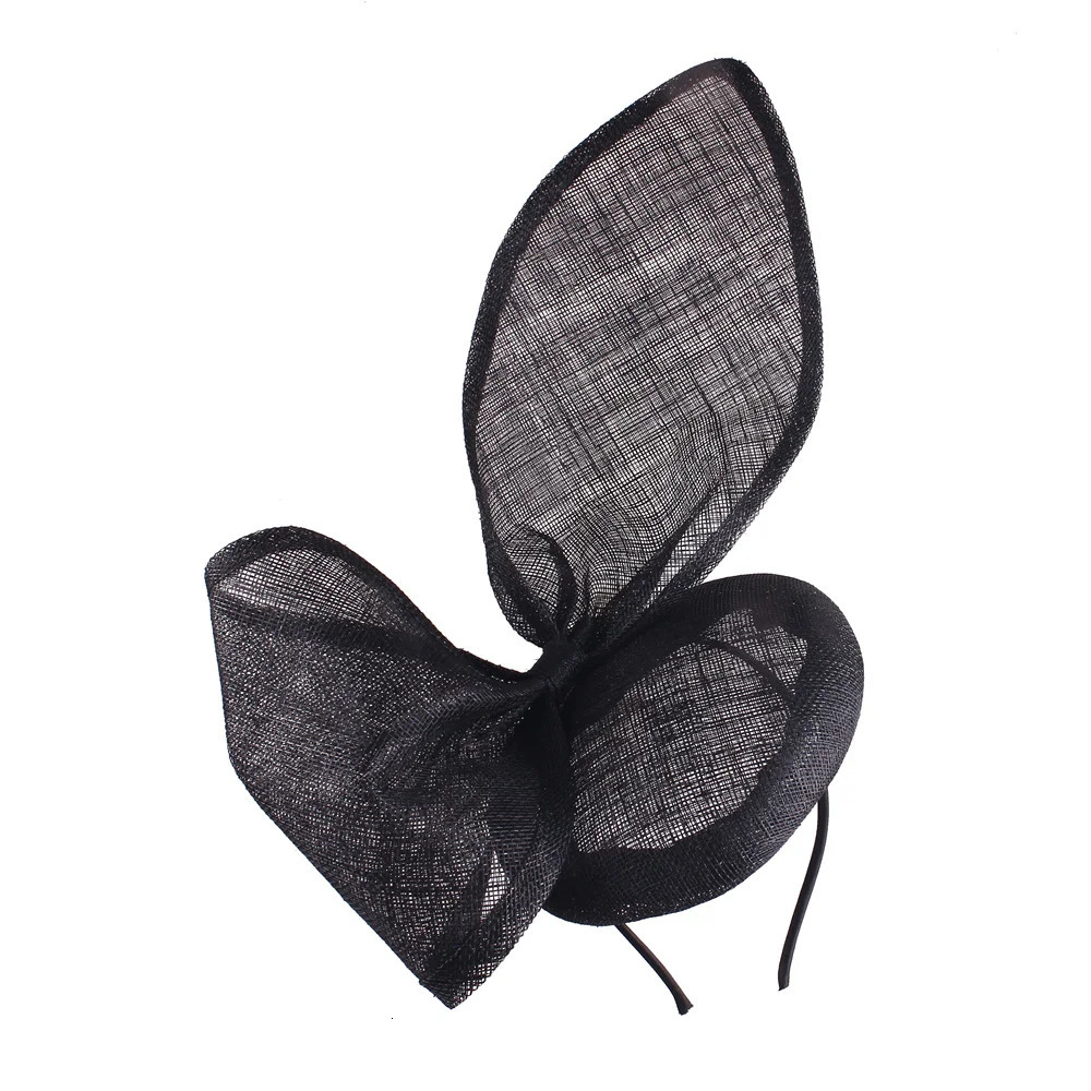 4-layer black Sinamay Millinery wedding charm hat scratch headband large bow knot church headband fashionable hairstyle accessories 250320