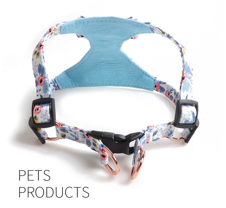 Fresh Style No Pull Dog Harness with Leash, Soft Lightweight Floral Pattern with Bow Puppy Harness, Adjustable Step in Style Pet Harness for Small Med