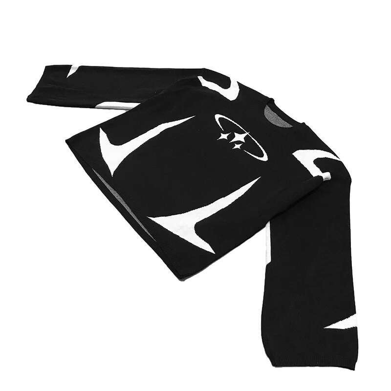 Haruku Star Print Sweaters Women Fashion Y2k Pullover Sweater Long Sleeve O-Neck Autumn Winter Ladies Knit Causal Loose Tops