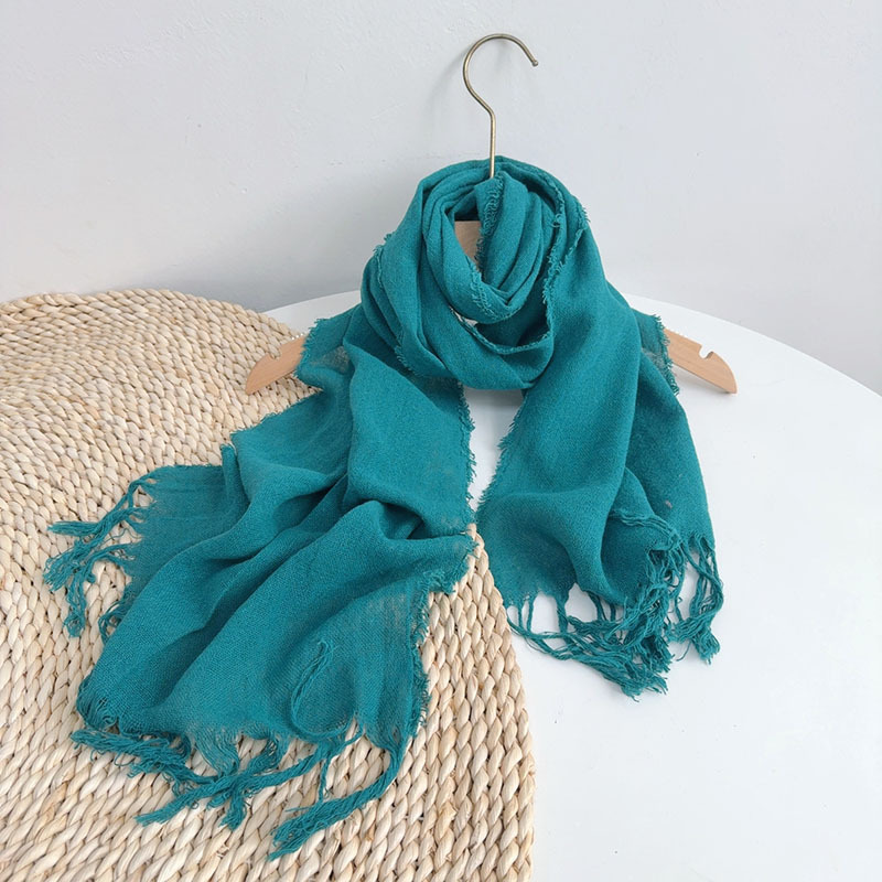 K225 Spring and summer thin cotton and linen striped scarf literary versatile soft neck scarf ladies travel shawl 2023 new