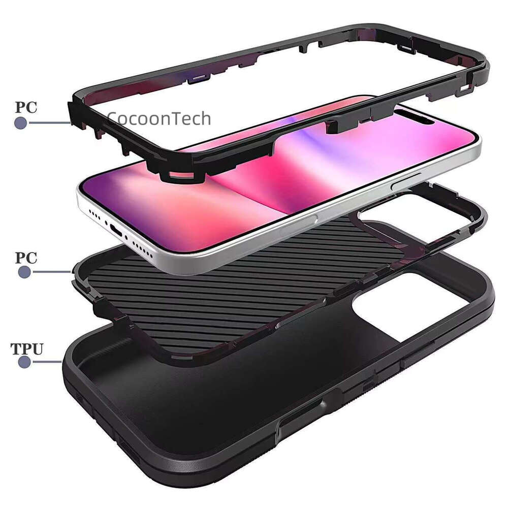 Hotsale Defender Black Belt Clip for iPhone 16 15 14 13, with 360 degree Rotating Bracket Combination Phone Case